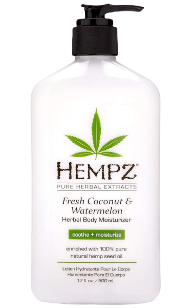 FRESH COCONUT & WATERMELON HERBAL BODY MOISTURIZER Увлажняющее молочко для телаHEMPZ с ароматом кокоса и арбуза Hempz